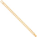 Yellow Gold 9mm Casted Grain Edge Gents Bracelet