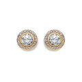 Yellow Gold 9mm Halo CZ Stud