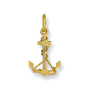 Yellow Gold Anchor Pendant 0.7g