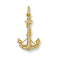 Yellow Gold Anchor Pendant 1g