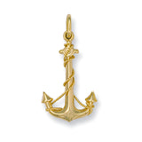 Yellow Gold Anchor Pendant 1g
