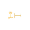 Yellow Gold Arrow Screw Earrings Cartilage Stud