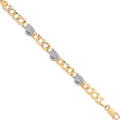 Yellow Gold Baby CZ Boxing Glove Bracelet