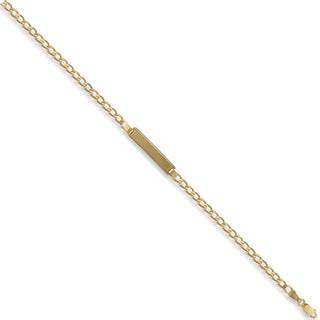 Yellow Gold Baby/ladies Curb Id Bracelet 3g