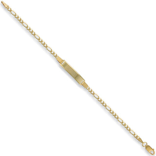 Yellow Gold Baby/ladies Figaro Id Bracelet 1.8g