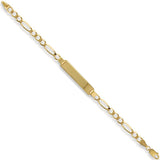 Yellow Gold Baby/ladies Figaro Id Bracelet 3.3g