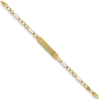 Yellow Gold Baby/ladies Figaro Id Bracelet 3.3g