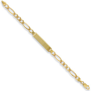 Yellow Gold Baby/ladies Figaro Id Bracelet 5.5g