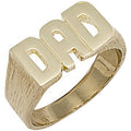 Yellow Gold Barked Sides Dad Ring 4.8g