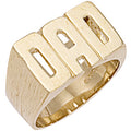 Yellow Gold Barked Sides Dad Ring 7g