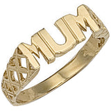 Yellow Gold Basket Sides Mum Ring