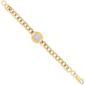 Yellow Gold Belcher Links CZ Fancy Baby Bracelet