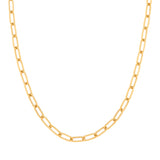 Yellow Gold Big Paper Clip Hollow Necklace/bracelet