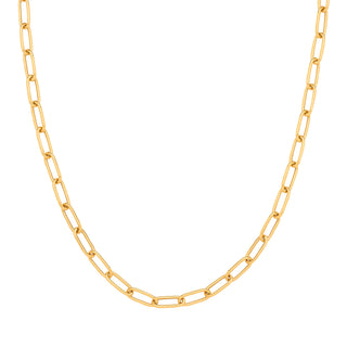 Yellow Gold Big Paper Clip Hollow Necklace/bracelet