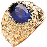 Yellow Gold Blue CZ Baby Collage Ring