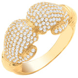 Yellow Gold Boxing Gloves CZ Gents Ring