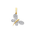 Yellow Gold Butterfly CZ Pendant