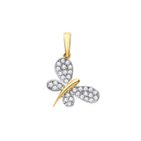 Yellow Gold Butterfly CZ Pendant