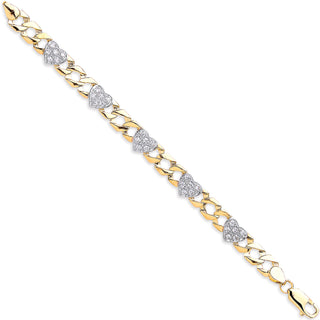 Yellow Gold Casted Baby CZ Heart Bracelet