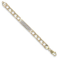Yellow Gold Casted Curb Baby CZ Id Bracelet
