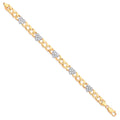 Yellow Gold Casted Ladies CZ Heart Bracelet