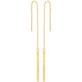 Yellow Gold Chain Drop Threader Earrings