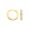 Yellow Gold Channel Set CZ Small Huggies