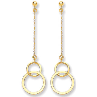 Yellow Gold Circle Drop Earring