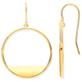 Yellow Gold Circles Open Drop Earrings 1.2g