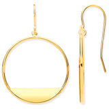 Yellow Gold Circles Open Drop Earrings 1.2g