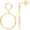 Yellow Gold Circles Open Drop Earrings 1g