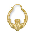 Yellow Gold Claddagh Creoles 1.9g