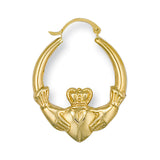 Yellow Gold Claddagh Creoles 1.9g