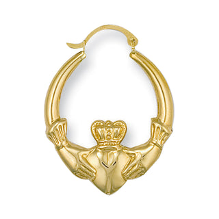 Yellow Gold Claddagh Creoles 1.9g