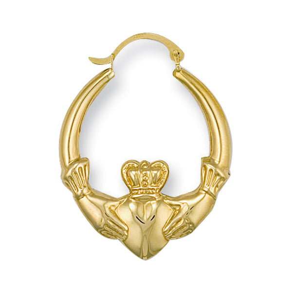Yellow Gold Claddagh Creoles 1.9g