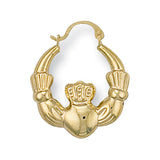 Yellow Gold Claddagh Creoles 1g