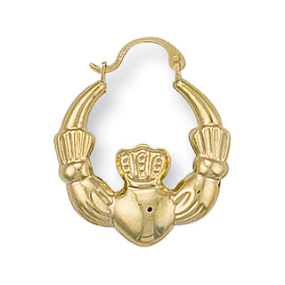 Yellow Gold Claddagh Creoles 1g