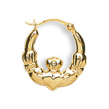 Yellow Gold Claddagh Creoles