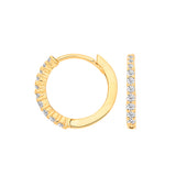 Yellow Gold Claw Set CZ Small Huggies