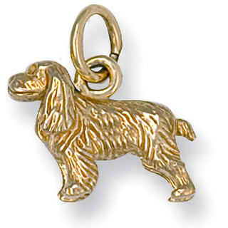Yellow Gold Cocker Spaniel Dog Pendant