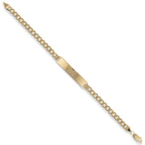 Yellow Gold Curb Id Ladies Bracelet