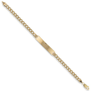 Yellow Gold Curb Id Ladies Bracelet