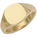 Yellow Gold Cushion Plain Signet Ring 11g