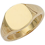 Yellow Gold Cushion Plain Signet Ring 11g