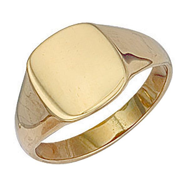 Yellow Gold Cushion Plain Signet Ring K 6g