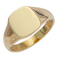 Yellow Gold Cushion Plain Signet Ring 8g
