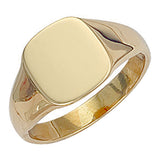 Yellow Gold Cushion Plain Signet Ring 8g