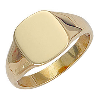 Yellow Gold Cushion Plain Signet Ring K 8g