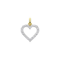 Yellow Gold Cut Out CZ Heart Pendant
