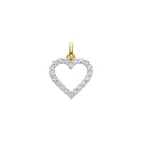 Yellow Gold Cut Out CZ Heart Pendant